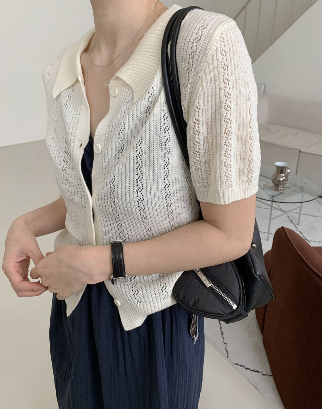 Summer Eyelet Knit Cardigan