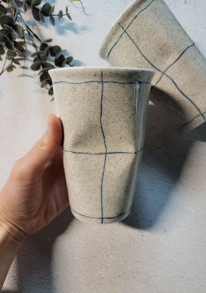 [Handmade Korean Ceramics] Crumpled Silhouette Ice Cup