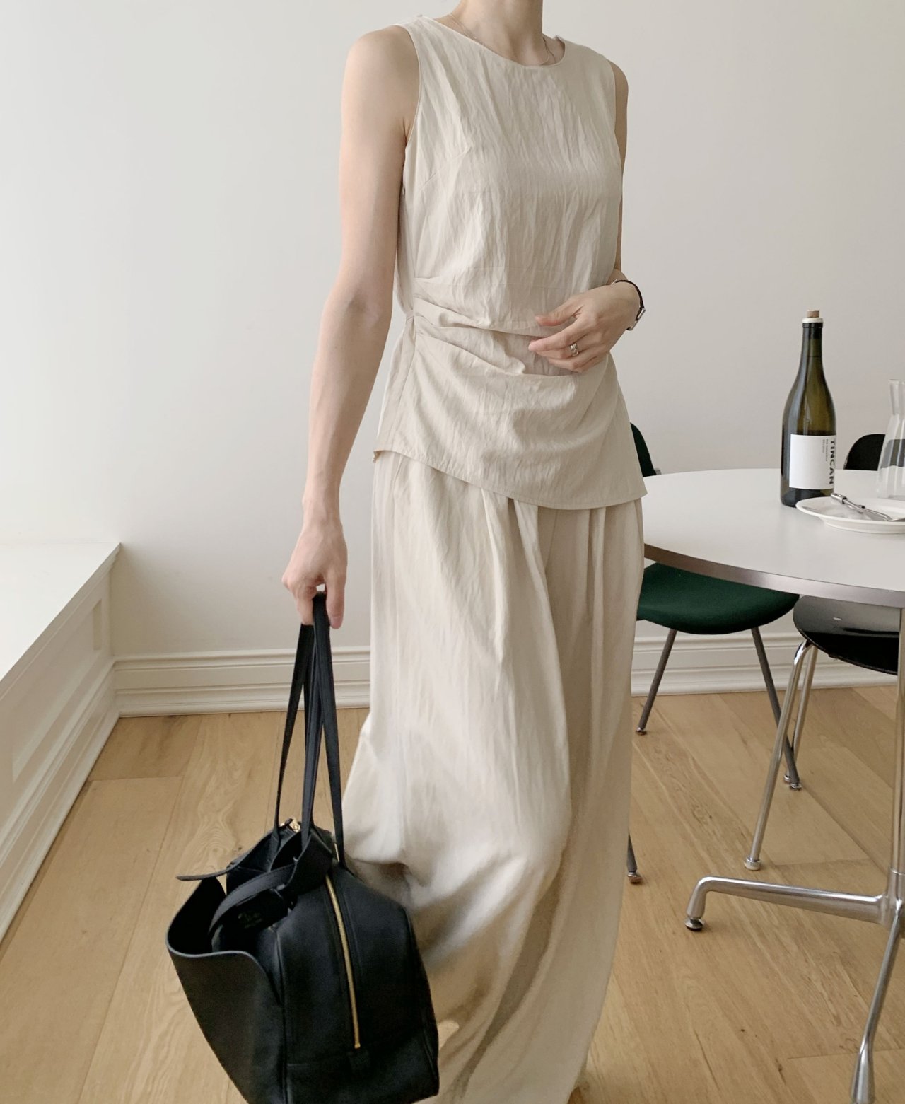 BreezeShirring Summer Top & Pants Set