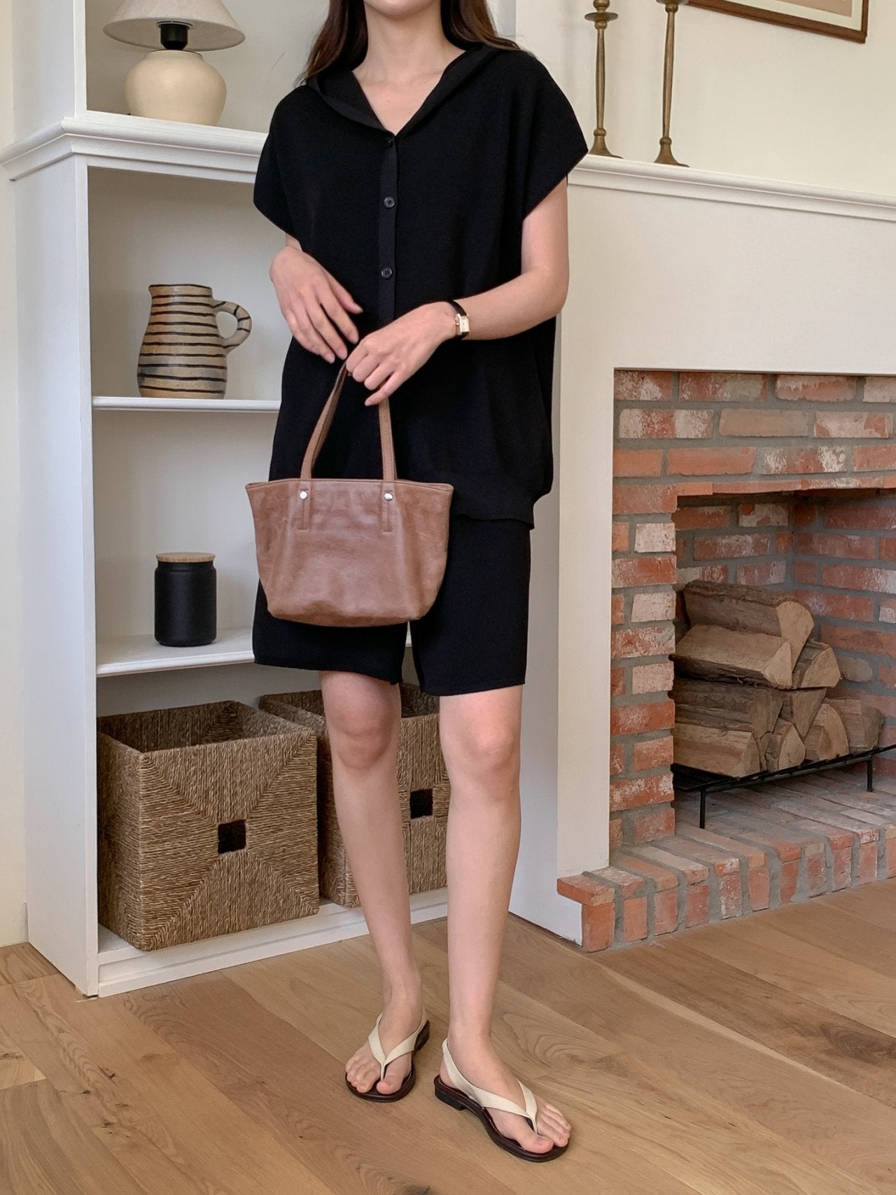 Minimalist Hooded Short Sleeve Set