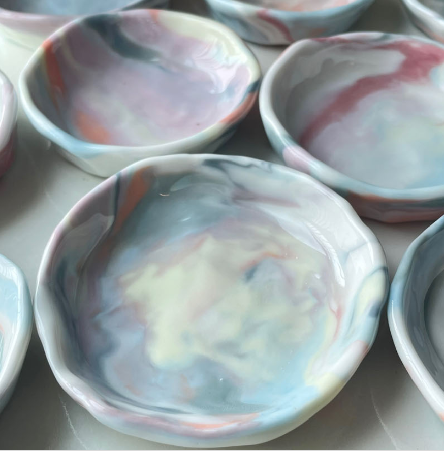 [Handmade Korean Ceramics] Marbled Mini Dish