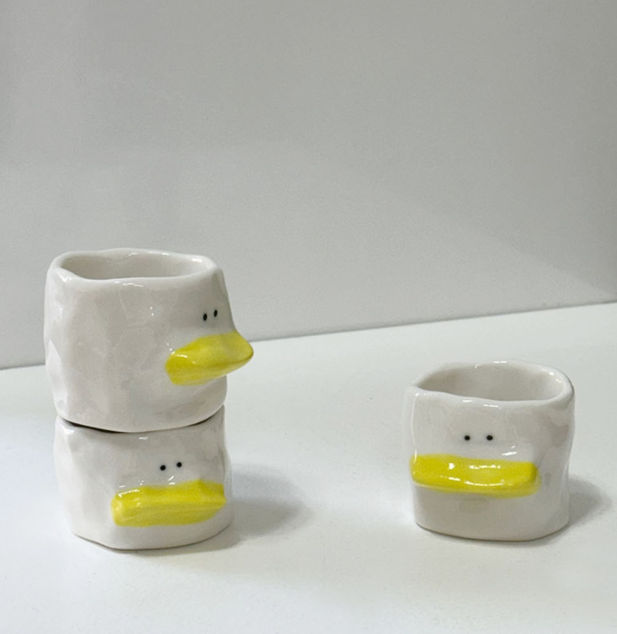 [Handmade Korean Ceramics] Big Mouth Duck Soju Cup