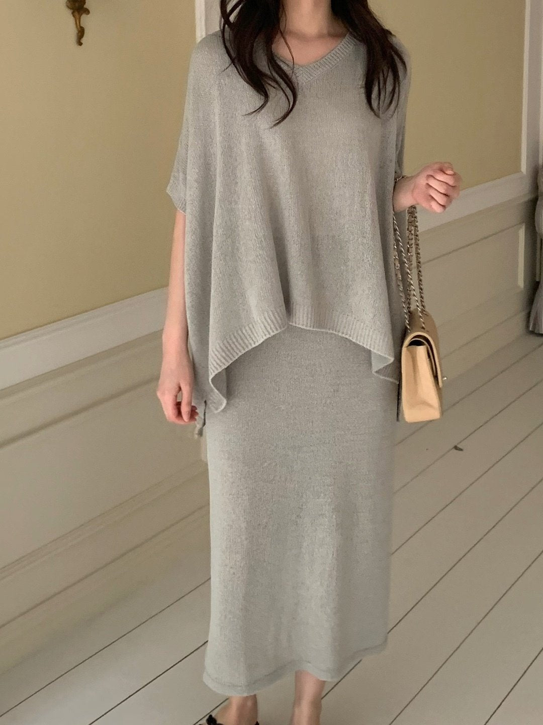 Luxe Marbouclé Linen Blend Two-Piece Set