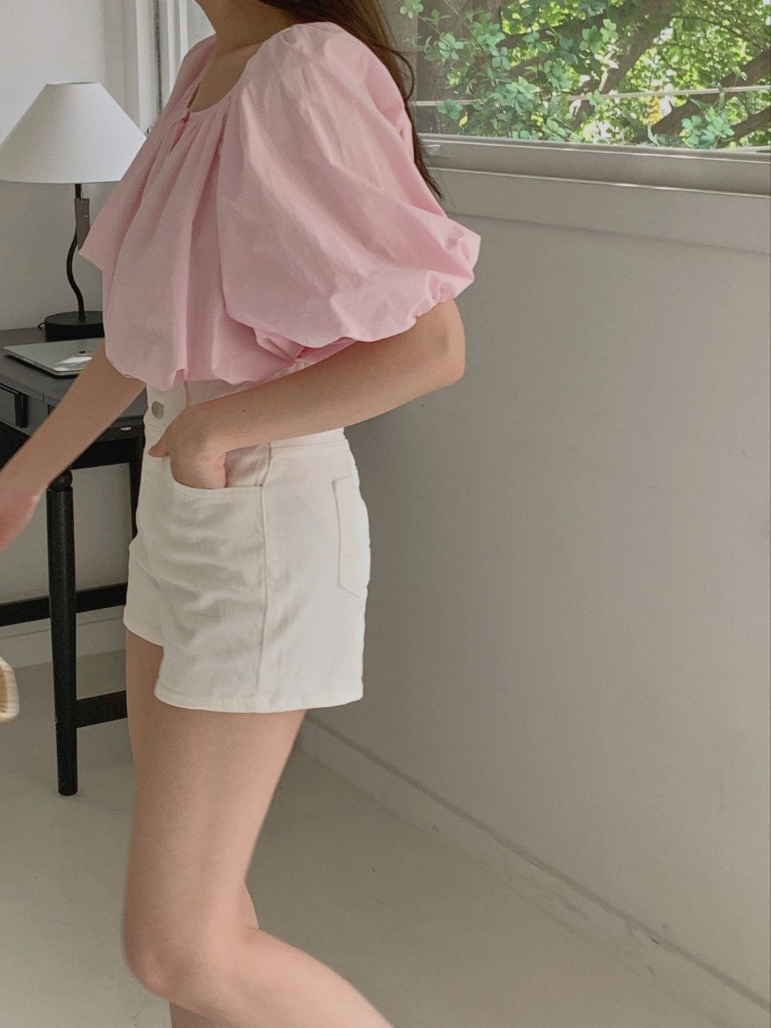 Luxe Shirred Puff Sleeve Blouse