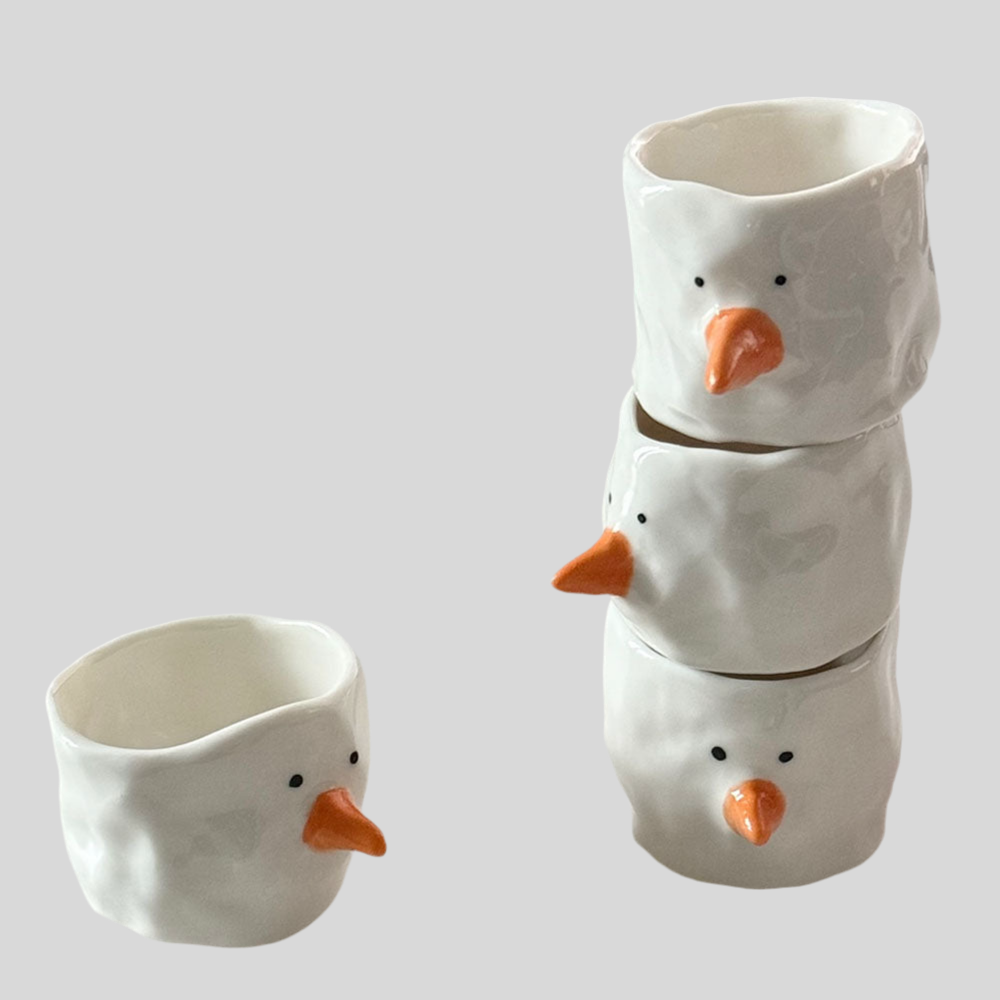 [Handmade Korean Ceramics] Snowman Soju Cup
